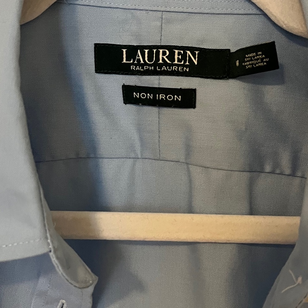 NWOT Ralph Lauren Non Iron Blue 100% Cotton Shirt/Blouse US M
